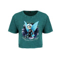 Emerald Green - Front - Hexxie Womens-Ladies Make Your Own Magic Juniper Acid Wash Oversized Crop Top