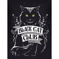 Black - Side - Grindstore Womens-Ladies Black Cat Club T-Shirt