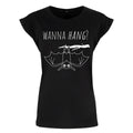Black - Front - Grindstore Womens-Ladies Cute Bat Wanna Hang T-Shirt