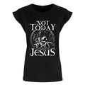 Black-White - Front - Grindstore Womens-Ladies Not Today Jesus T-Shirt