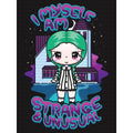 Black - Side - Mio Moon Womens-Ladies I Myself Am Strange & Unusual Vest Top