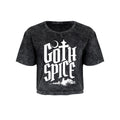 Grey - Front - Grindstore Womens-Ladies Goth Spice Acid Wash Oversized Crop Top