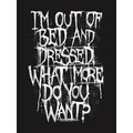 Black - Side - Grindstore Womens-Ladies Im Out Of Bed & Dressed Vest Top