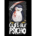 Black-White - Side - Psycho Penguin Womens-Ladies Cute But Psycho T-Shirt