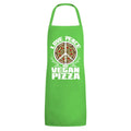 Green - Front - Grindstore Unisex Adult Love Peace And Vegan Pizza Full Apron