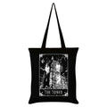 Black-White - Front - Deadly Tarot The Tower Tote Bag
