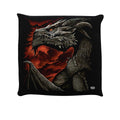 Black-Orange - Front - Spiral Majestic Dragon Filled Cushion