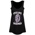 Black - Front - Grindstore Womens-Ladies Chill Out Dickwad Vest Top