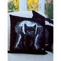 Black - Back - Spiral Bat Cat Filled Cushion