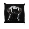 Black - Front - Spiral Bat Cat Filled Cushion