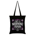Black - Front - Grindstore Not A Morning Person Tote Bag