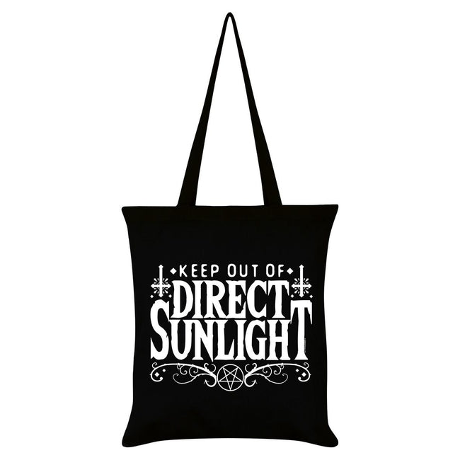 Black-White - Front - Grindstore Keep Out Of Direct Sunlight Tote Bag