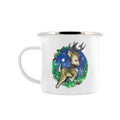 White-Green-Blue - Front - Grindstore Kitsch Reindeer Enamel Christmas Mug
