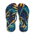 Blue-Orange-Black - Front - BeachyFeet Womens-Ladies Flip Flops