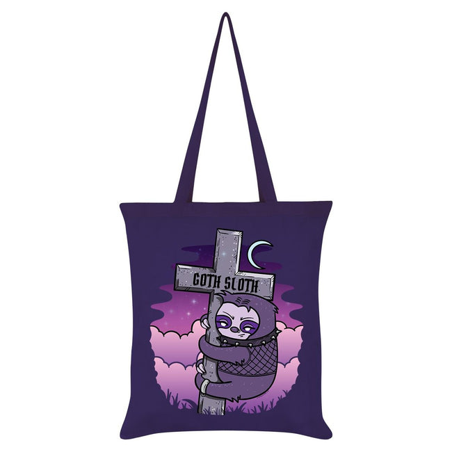 Purple - Front - Grindstore Goth Sloth Tote Bag