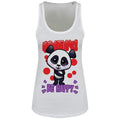 White - Front - Handa Panda Ladies-Womens Be Happy Floaty Tank