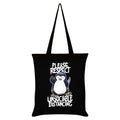 Black-White - Front - Psycho Penguin Please Respect Unsociable Distancing Tote Bag