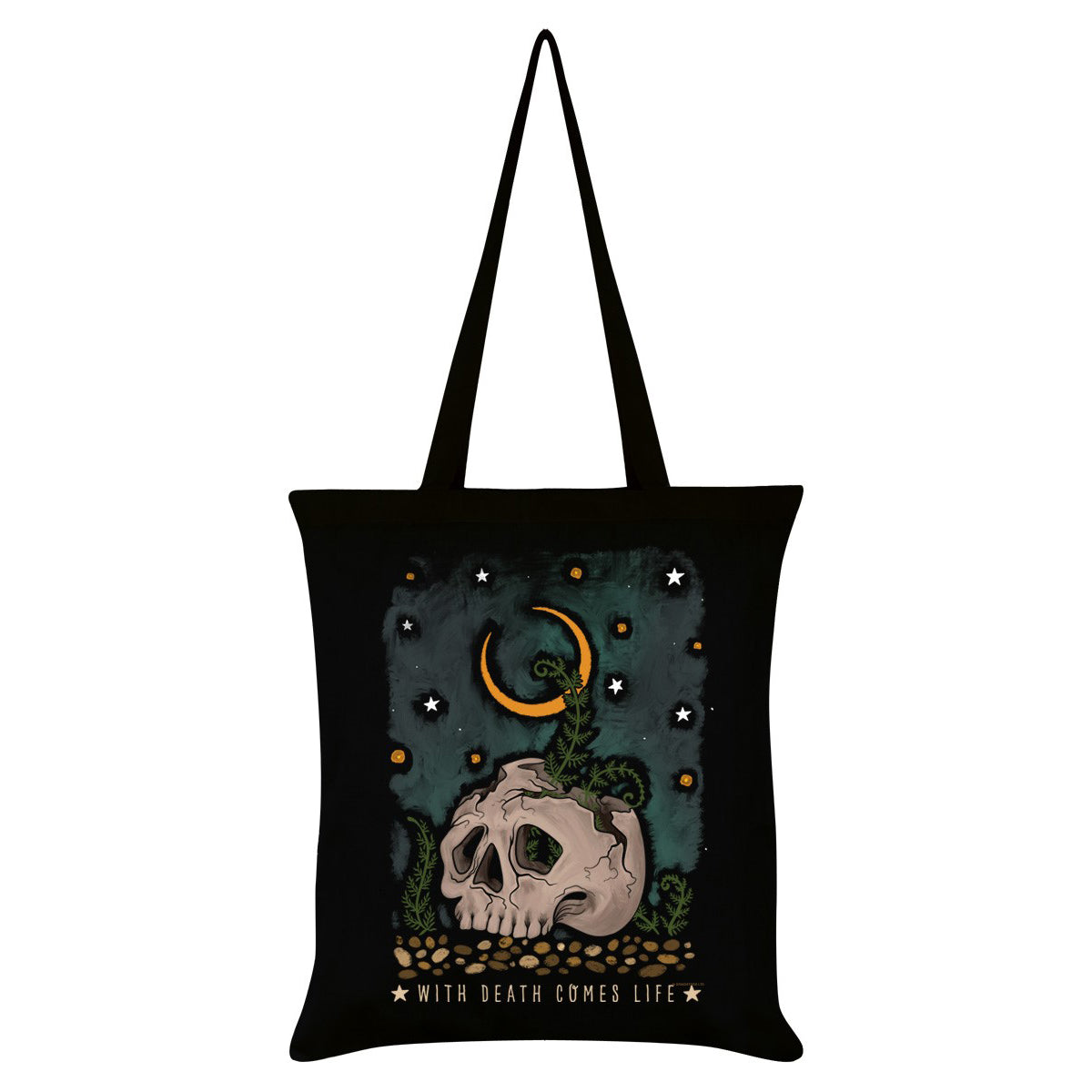 Black-White - Front - Grindstore Natural World With Death Comes Life Tote Bag