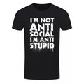 Black-White - Front - Grindstore Mens I´m Not Anti-Social I´m Anti-Stupid T-Shirt