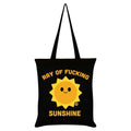 Black-Yellow - Front - Pop Factory Ray of Fucking Sunshine Tote Bag