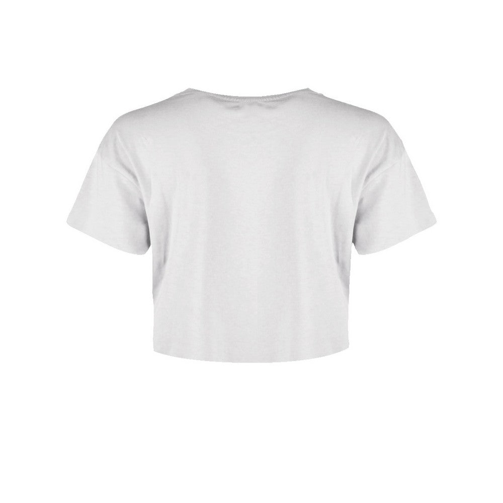 White-Yellow-Black - Back - Pop Factory Womens-Ladies Banana Smile Boxy Crop Top