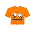 Orange-Black-White - Front - Pop Factory Womens-Ladies Boo Bees Boxy Crop Top