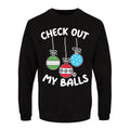 Black - Front - Pop Factory Mens Check Out My Balls Christmas Jumper