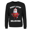 Black - Front - Pop Factory Womens-Ladies Don´t Stop Believing Christmas Jumper