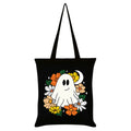 Black-Multicoloured - Front - Grindstore Floral Ghost Tote Bag
