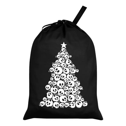 Black - Front - Grindstore Skull Jumble Christmas Tree Santa Sack