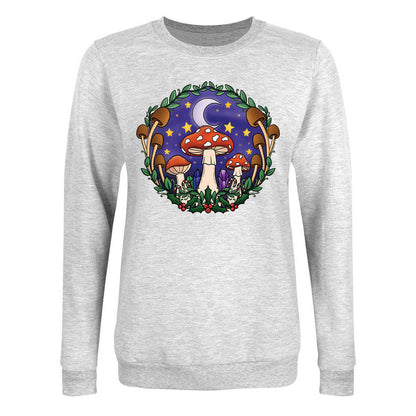 Grey - Front - Grindstore Womens-Ladies Festive Fungi Christmas Jumper