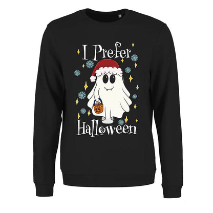 Black - Front - Grindstore Womens-Ladies I Prefer Halloween Christmas Jumper