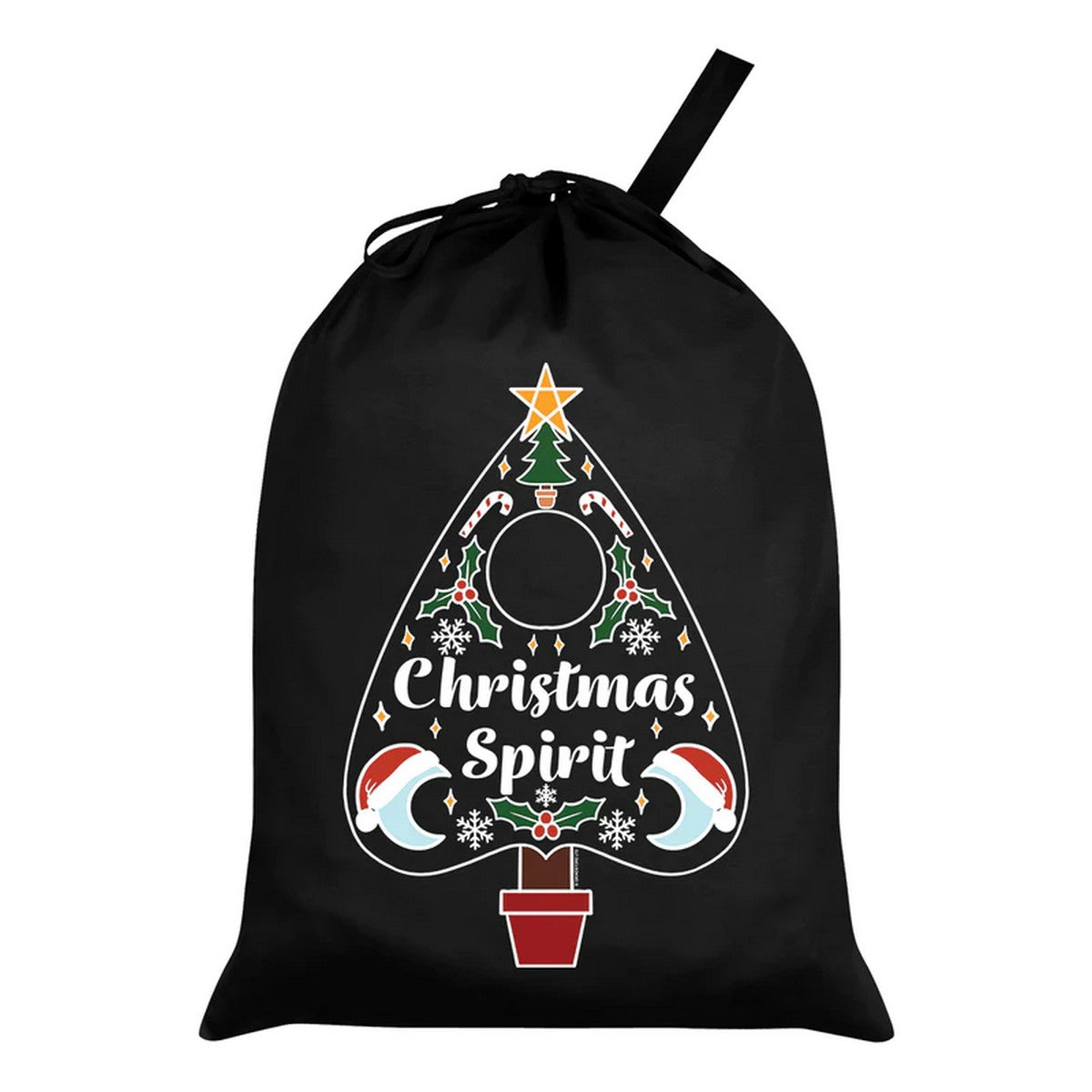 Black - Front - Grindstore Spirit Ouija Christmas Santa Sack