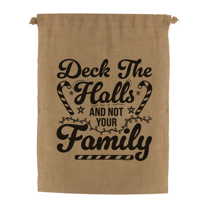 Brown-Black - Side - Grindstore Deck The Halls And Not Your Family Hessian Santa Sack