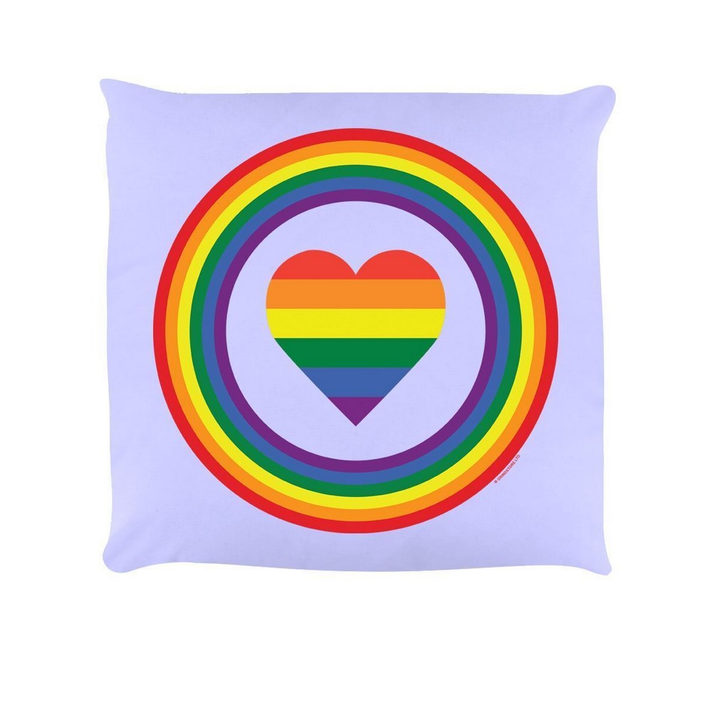 Lilac - Front - Grindstore Rainbow Heart Filled Cushion
