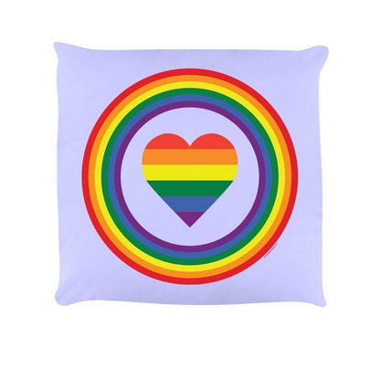 Lilac - Front - Grindstore Rainbow Heart Filled Cushion
