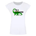 White - Front - Grindstore Womens-Ladies I´m A Herbivore Premium Cotton T-Shirt