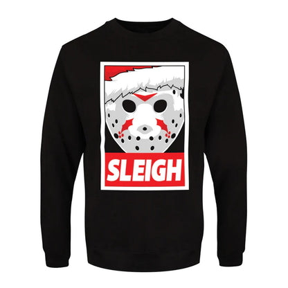 Black - Front - Grindstore Mens Horror Sleigh Christmas Jumper