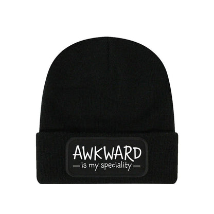 Black - Front - Grindstore Awkward Is My Speciality Beanie