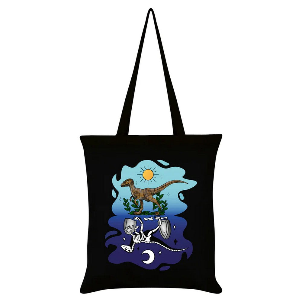 Black - Front - Grindstore Dinosaur Day & Night Tote Bag