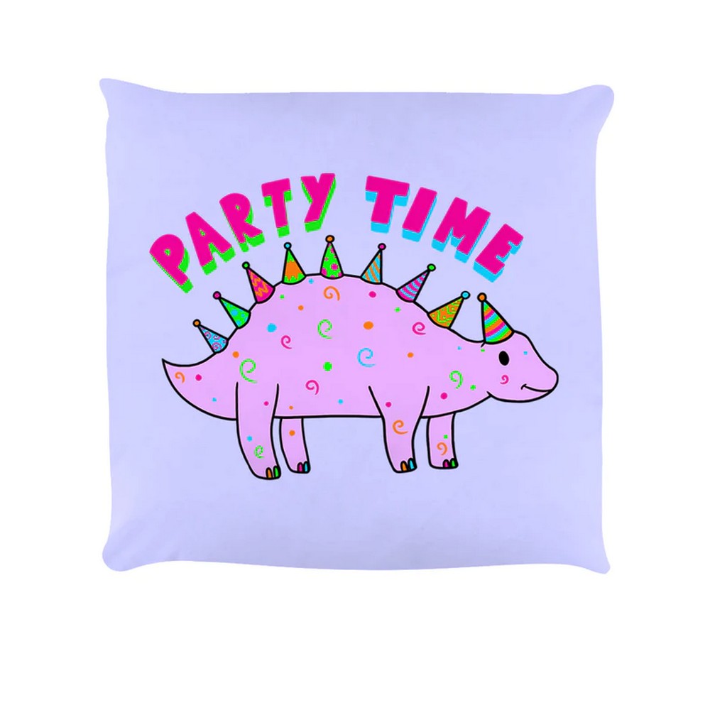 Lilac - Front - Grindstore Party Time Dinosaur Filled Cushion