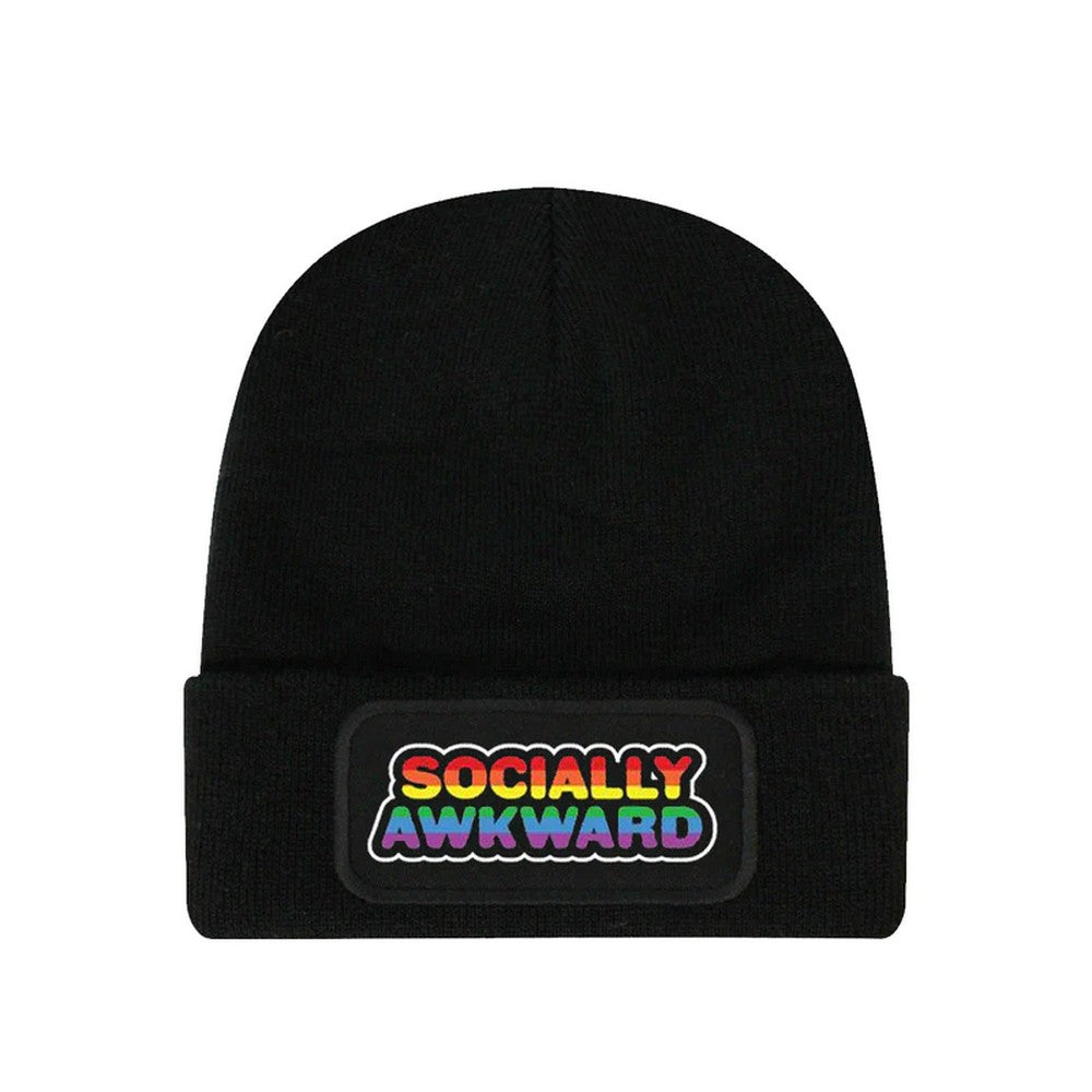 Black - Front - Grindstore Unisex Adult Socially Awkward Beanie