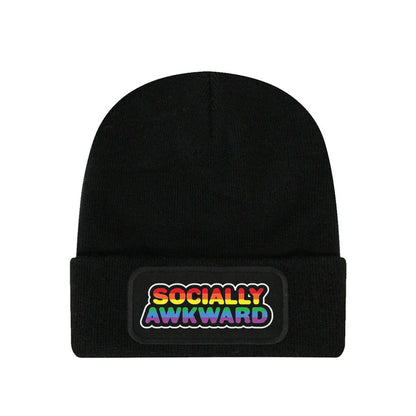Black - Front - Grindstore Unisex Adult Socially Awkward Beanie