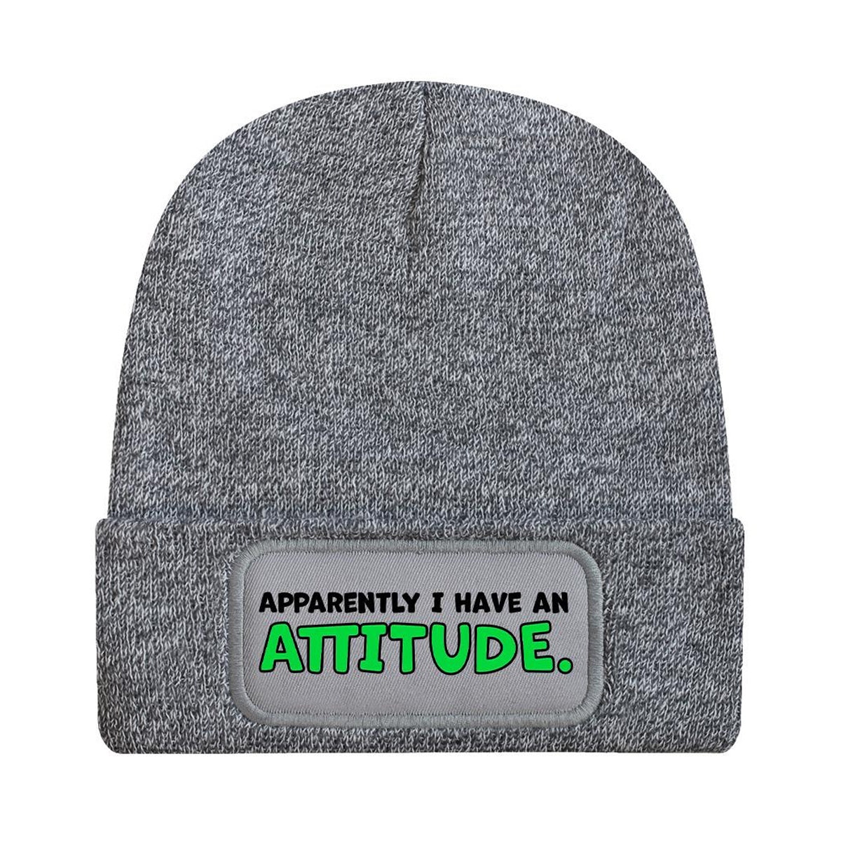 Heather Grey - Front - Grindstore Apparently I Have An Attitude Beanie
