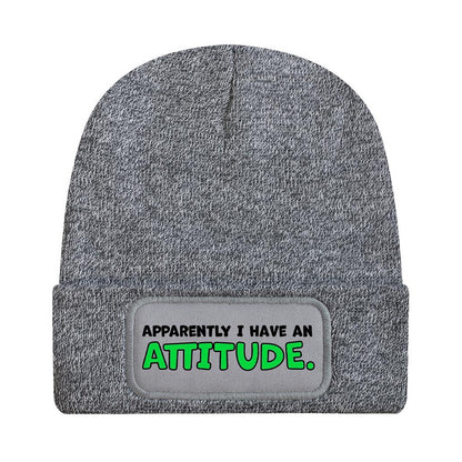 Heather Grey - Front - Grindstore Apparently I Have An Attitude Beanie