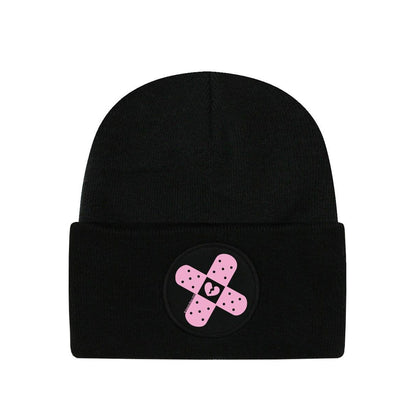 Black - Front - Cosmic Boop Broken Heart Beanie