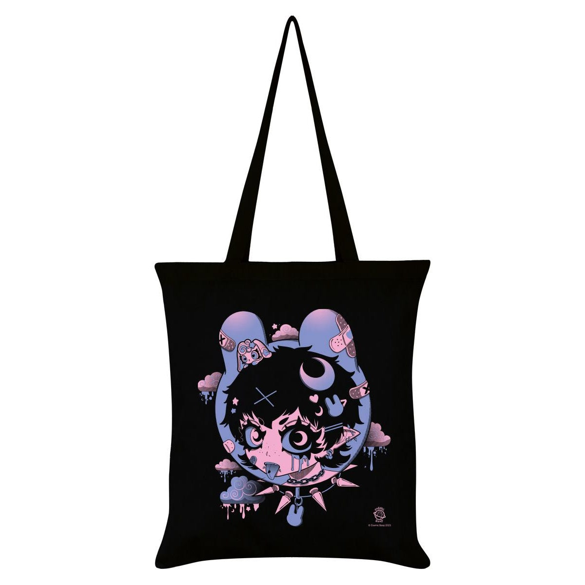 Black-Pink - Front - Cosmic Boop Luna Being Tote Bag