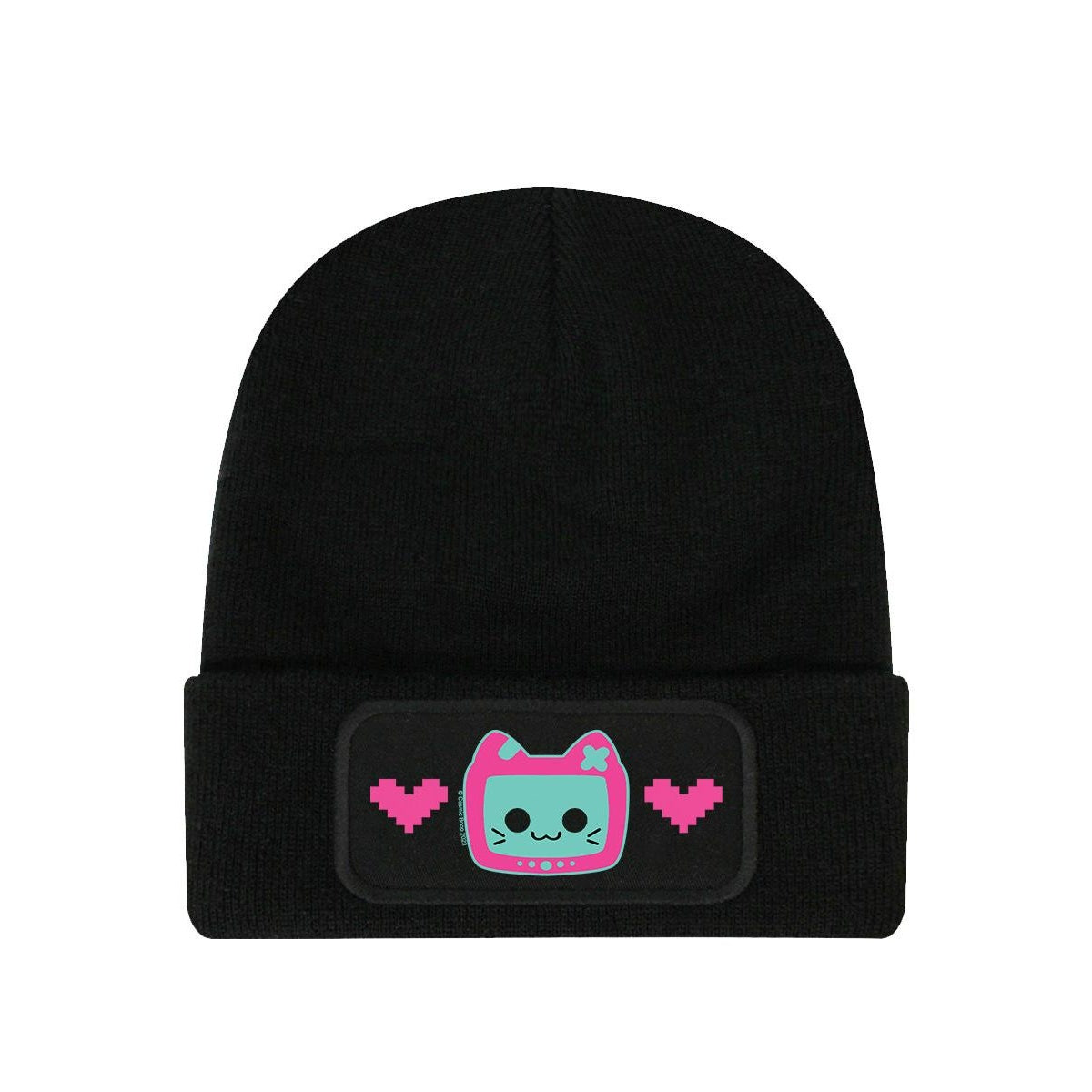 Black - Front - Cosmic Boop Kitty Pixel Beanie