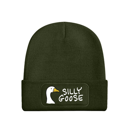 Olive Green - Front - Grindstore Silly Goose Beanie