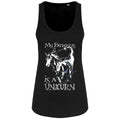 Black - Front - Grindstore Ladies-Womens My Patronus Is A Unicorn Floaty Tank